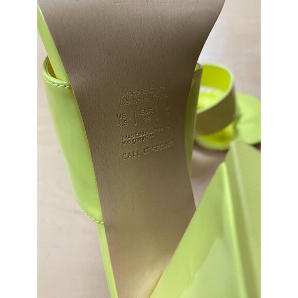CALL It Spring "Sorayaa" Thong Sandals BNWT Heels Women New Yellow - Picture 5 of 7